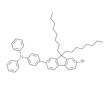 Molecular Structure of 850153-27-4 (Benzenamine, 4-(7-bromo-9,9-dioctyl-9H-fluoren-2-yl)-N,N-diphenyl-)