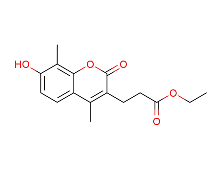 Molecular Structure of 251361-29-2 (Ethyl 3-(7-hydroxy-4,8-dimethyl-2-oxo-2H-chromen-3-yl)propanoate)