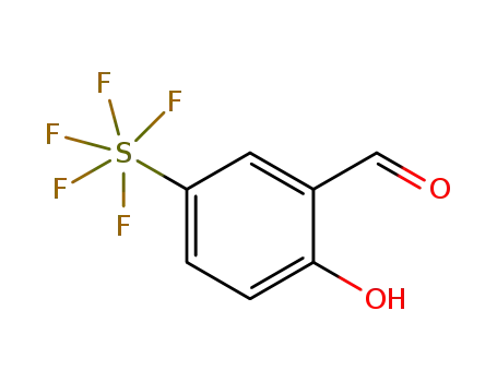 Molecular Structure of 1159512-31-8 (2-hydroxy-5-(pentafluorosulfanyl)benzaldehyde)