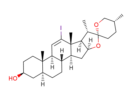 Molecular Structure of 944938-27-6 (3β-hydroxy-12-iodo-5α,25R-spirost-11-ene)