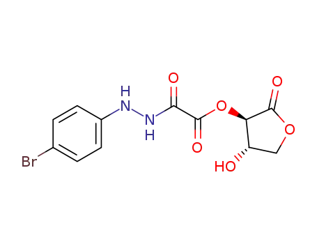 Molecular Structure of 1352877-20-3 ((3R,4S)-4-hydroxy-2-oxotetrahydrofuran-3-yl 2-(2-(4-bromophenyl)hydrazinyl)-2-oxoethanoate)