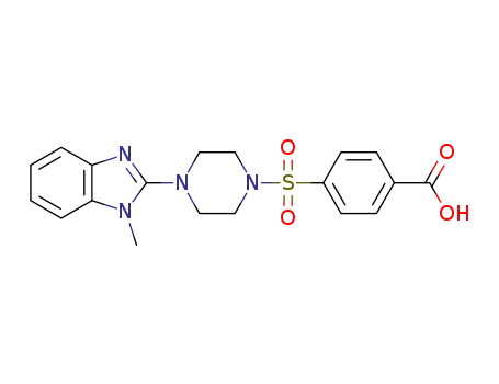 Molecular Structure of 1454676-39-1 (4-[4-(1-methylbenzimidazol-2-yl)piperazin-1-yl]sulfonylbenzoic acid)