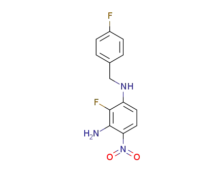 Molecular Structure of 1477492-11-7 (2-fluoro-N<SUP>1</SUP>-(4-fluorobenzyl)-4-nitrobenzene-1,3-diamine.)