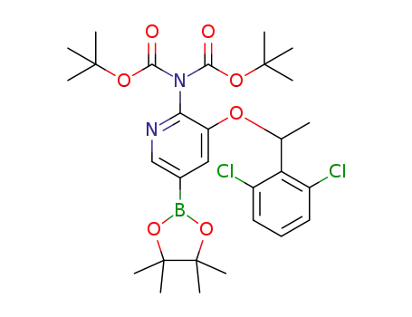N,N-bis(tert-butoxycarbonyl)-3-(1-(2,6-dichlorophenyl)ethoxy)-5-(4,4,5,5-tetramethyl-1,3,2-dioxaborolan-2-yl)pyridin-2-amine