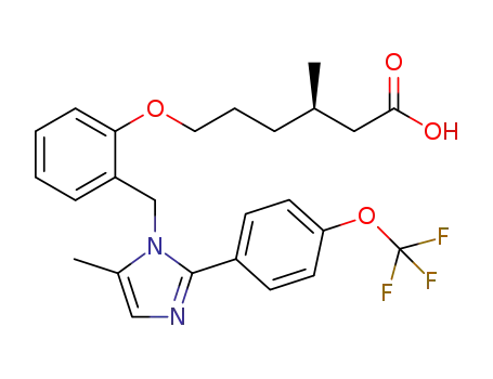 Molecular Structure of 2095128-17-7 ((R)-3-methyl-6-(2-((5-methyl-2-(4-(trifluoromethoxy)phenyl)-1H-imidazol-1-yl)methyl)phenoxy)hexanoic acid)