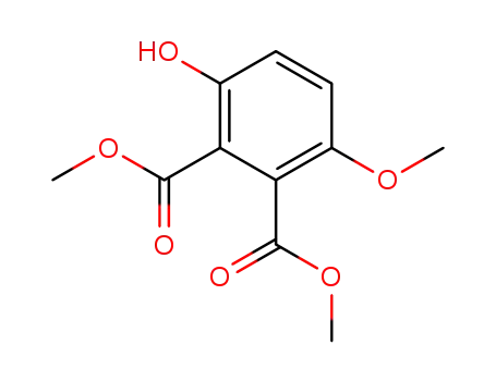 Molecular Structure of 22481-08-9 (1,2-Benzenedicarboxylic acid, 3-hydroxy-6-methoxy-, dimethyl ester)