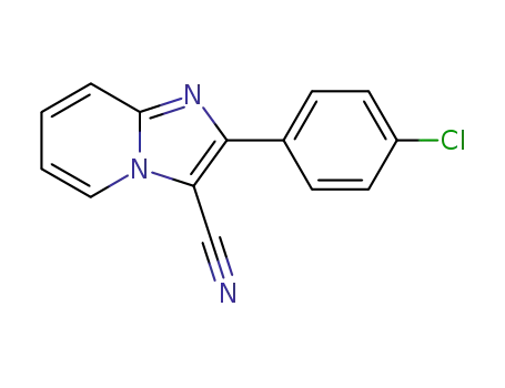 Molecular Structure of 21797-98-8 (2-(p-chlorophenyl)imidazole [1,2-a]pyridine-3-carbonitrile)