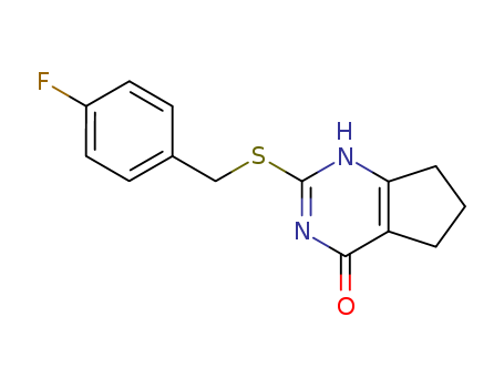 4H-Cyclopentapyrimidin-4-one, 2-[[(4-fluorophenyl)methyl]thio]-1,5,6,7-tetrahydro- (9CI)