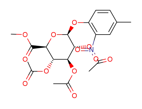 Molecular Structure of 261511-11-9 ((2S,3S,4S,5R,6S)-2-(methoxycarbonyl)-6-(4-methyl-2-nitrophenoxy)tetrahydro-2H-pyran-3,4,5-triyl triacetate)
