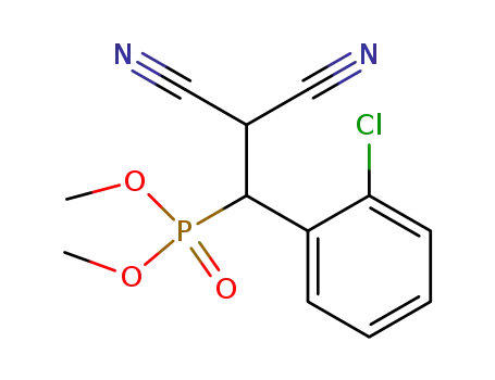 Molecular Structure of 141996-40-9 (Phosphonic acid, [1-(2-chlorophenyl)-2,2-dicyanoethyl]-, dimethyl ester)
