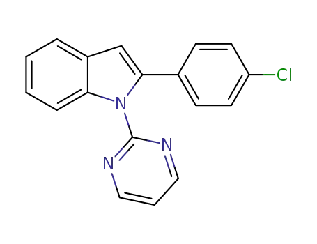 Molecular Structure of 1310708-95-2 (2-(4-chlorophenyl)-1-(pyrimidin-2-yl)-1H-indole)