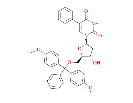 Molecular Structure of 1574218-93-1 (5′-(4,4′-dimethoxytrityloxymethyl)-5-phenyl-2′-deoxyuridine)