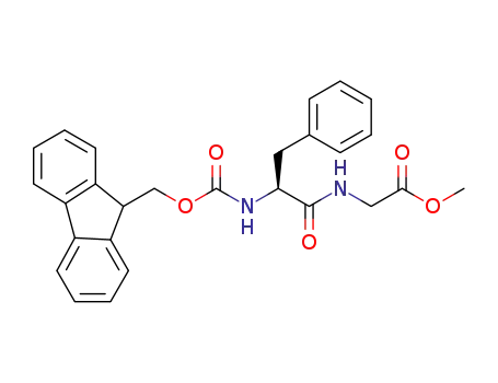Molecular Structure of 1316293-48-7 (methyl 2-(2-((((9H-fluoren-9-yl)methoxy)carbonyl)amino)-3-phenylpropanamido)acetate)