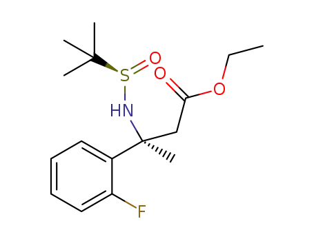 (S)-ethyl 3-((R)-1,1-dimethylethylsulfinamido)-3-(2-fluorophenyl)butanoate