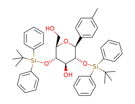 Molecular Structure of 1432591-78-0 (2,4-di-O-tert-butyldiphenylsilyl-1-C-(4-methylphenyl)-1-β-D-glucopyranoside)