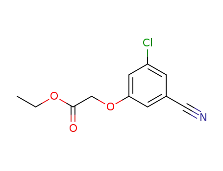 Molecular Structure of 1613307-27-9 (Acetic acid, 2-(3-chloro-5-cyanophenoxy)-, ethyl ester)