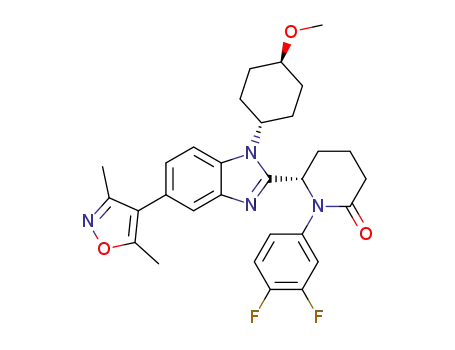 Molecular Structure of 2222941-37-7 ((S)-6-(5-(3,5-dimethylisoxazol-4-yl)-1-((1r,4S)-4-methoxycyclohexyl)-1H-benzo[d]imidazol-2-yl)-1-(3,4-difluorophenyl)piperidin-2-one)