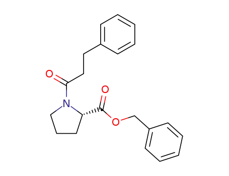 Molecular Structure of 88105-74-2 (L-Proline, 1-(1-oxo-3-phenylpropyl)-, phenylmethyl ester)