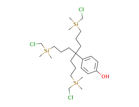Molecular Structure of 387339-00-6 (4-{4-(chloromethyl-dimethyl-silanyl)-1,1-bis-[3-(chloromethyl-dimethyl-silanyl)-propyl]-butyl}-phenol)