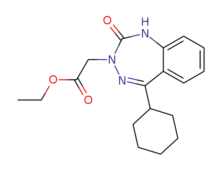 Molecular Structure of 528882-09-9 (3H-1,3,4-Benzotriazepine-3-acetic acid,
5-cyclohexyl-1,2-dihydro-2-oxo-, ethyl ester)