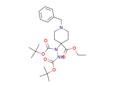 ethyl 1-benzyl-4-<N,N'-bis<(tert-butyloxy)carbonyl>hydrazino>piperidine-4-carboxylate
