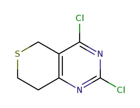 Molecular Structure of 181374-43-6 (2,4-Dichloro-7,8-dihydro-5H-thiopyrano[4,3-d]pyrimidine)