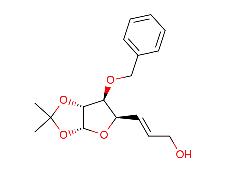 Molecular Structure of 108182-63-4 ((E)-3-O-benzyl-5,6-dideoxy-1,2-O-isopropylidene-α-D-xylo-hept-5-eno-1,4-furanose)