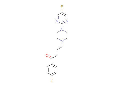 Molecular Structure of 133982-66-8 (1-(4-fluorophenyl)-4-(4-(5-fluoro-2-pyrimidinyl)-1-piperazinyl)butan-1-one)