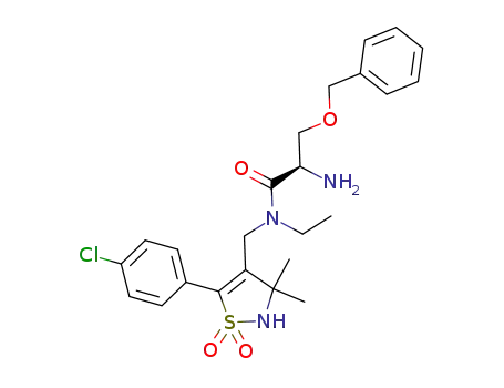 2-(R)-2-amino-3-benzyloxy-N-[5-(4-chlorophenyl)-3,3-dimethyl-1,1-dioxo-2,3-dihydroisothiazol-4-ylmethyl]-N-ethyl-propionamide