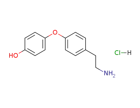 Molecular Structure of 5221-18-1 (Phenol, 4-[4-(2-aminoethyl)phenoxy]-, hydrochloride)