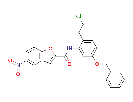 Molecular Structure of 413577-33-0 (2-(4-benzyloxy-2-(5-nitrobenzofuran-2-carboxamido)phenyl)ethyl chloride)