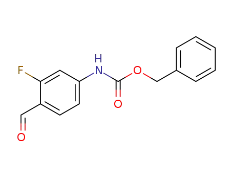 Molecular Structure of 777089-26-6 (Carbamic acid, (3-fluoro-4-formylphenyl)-, phenylmethyl ester)