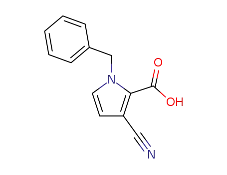 Molecular Structure of 105788-28-1 (1-benzyl-3-cyano-1H-pyrrole-2-carboxylic acid)