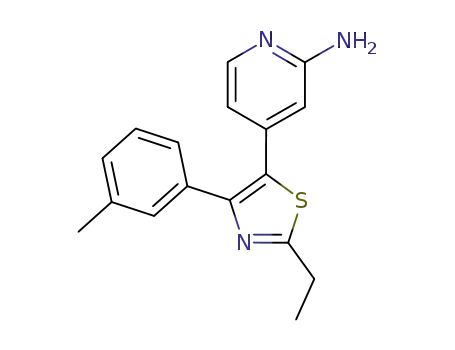 Molecular Structure of 303162-39-2 (2-Pyridinamine, 4-[2-ethyl-4-(3-methylphenyl)-5-thiazolyl]-)