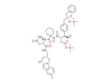 (3S,4S)-4-[4-(Benzyl-tert-butoxy-phosphinoylmethyl)-phenyl]-3-(1-{(S)-2-carbamoyl-1-[(R)-2-(5-methyl-indol-1-ylmethyl)-pent-4-enylcarbamoyl]-ethylcarbamoyl}-cyclohexylcarbamoyl)-hex-5-enoic acid tert-butyl ester
