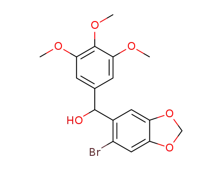 Molecular Structure of 94670-93-6 (α-(3,4,5-trimethoxyphenyl)-6-bromobenzo-1,3-dioxole-5-methanol)