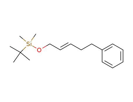 Molecular Structure of 160805-54-9 (Silane, (1,1-dimethylethyl)dimethyl[[(2E)-5-phenyl-2-pentenyl]oxy]-)
