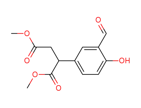 Molecular Structure of 488713-20-8 (Butanedioic acid, 2-(3-forMyl-4-hydroxyphenyl)-, 1,4-diMethyl ester)