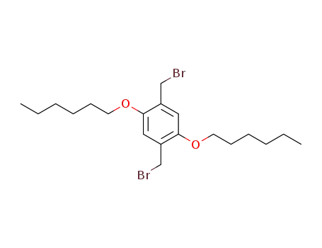 Molecular Structure of 153282-57-6 (1 4-BIS(BROMOMETHYL)-2 5-BIS(HEXYLOXY)B&)