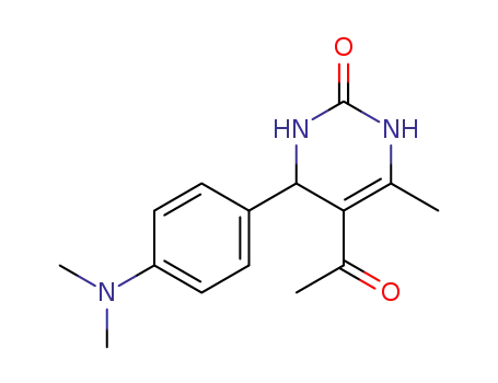 Molecular Structure of 100950-24-1 (2(1H)-Pyrimidinone,
5-acetyl-4-[4-(dimethylamino)phenyl]-3,4-dihydro-6-methyl-)