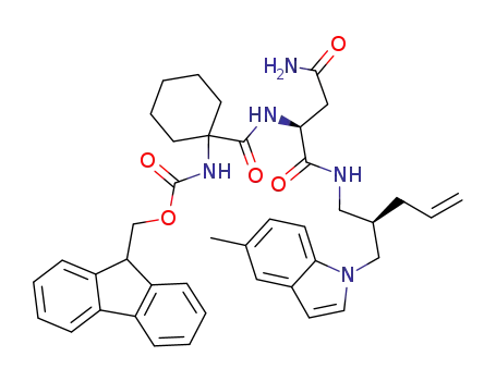 N-{(2R)-2-[(5-methylindol-1-yl)methyl]pent-4-enyl}(2S)-3-carbamoyl-2-({[(fluoren-9-ylmethoxy)carbonylamino]cyclohexyl}carbonylamino)propanamide