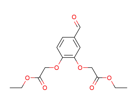 Molecular Structure of 119309-58-9 (Acetic acid, 2,2'-[(4-formyl-1,2-phenylene)bis(oxy)]bis-, diethyl ester)