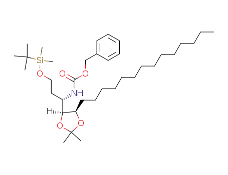 [(S)-3-(tert-Butyl-dimethyl-silanyloxy)-1-((4S,5R)-2,2-dimethyl-5-tetradecyl-[1,3]dioxolan-4-yl)-propyl]-carbamic acid benzyl ester