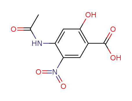 Molecular Structure of 82378-91-4 (4-acetamido-2-hydroxy-5-nitrobenzoic acid)