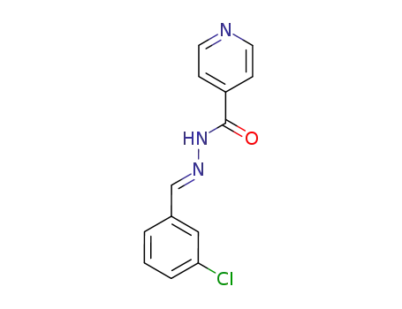 Molecular Structure of 40108-48-3 (N'-[(E)-(3-chloro-phenyl)methylidene]isonicotinohydrazide)