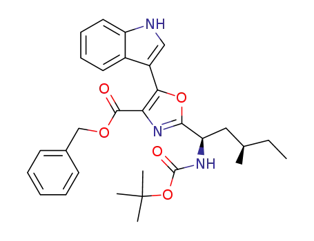 2-((1R,3R)-1-tert-Butoxycarbonylamino-3-methyl-pentyl)-5-(1H-indol-3-yl)-oxazole-4-carboxylic acid benzyl ester