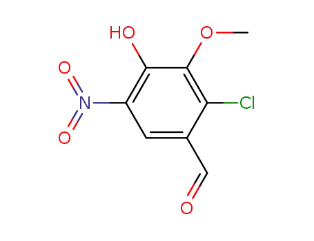 Molecular Structure of 870962-49-5 (Benzaldehyde, 2-chloro-4-hydroxy-3-methoxy-5-nitro-)