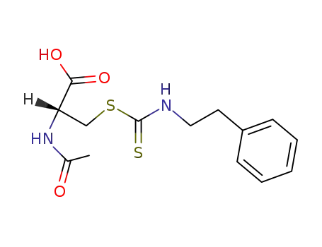 Molecular Structure of 131918-97-3 (N-ACETYL-S-[N-(2-PHENYLETHYL)THIOCARBAMOYL]-L-CYSTEINE)