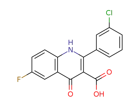 Molecular Structure of 828264-37-5 (3-Quinolinecarboxylic acid,
2-(3-chlorophenyl)-6-fluoro-1,4-dihydro-4-oxo-)