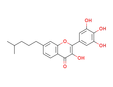 Molecular Structure of 649551-48-4 (4H-1-Benzopyran-4-one,
3-hydroxy-7-(4-methylpentyl)-2-(3,4,5-trihydroxyphenyl)-)